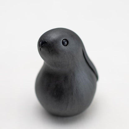 Small Ceramic Bunny Rabbit - Matt Black Melanie