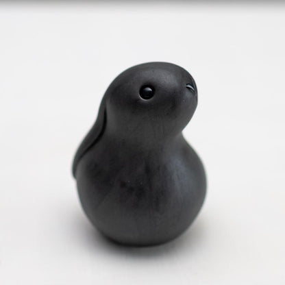 Small Ceramic Bunny Rabbit - Matt Black Melanie