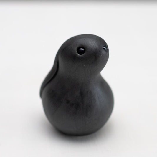 Small Ceramic Bunny Rabbit - Matt Black