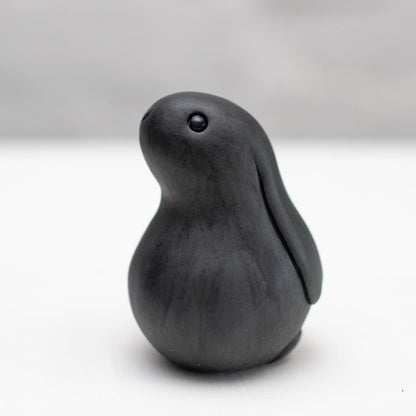 Small Ceramic Bunny Rabbit - Matt Black Melanie