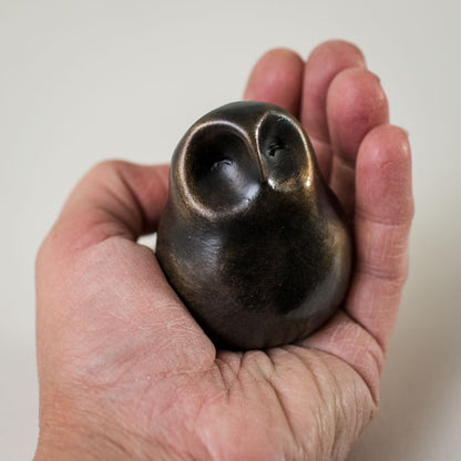 Bronze black owl statue - sarahbrabbin
