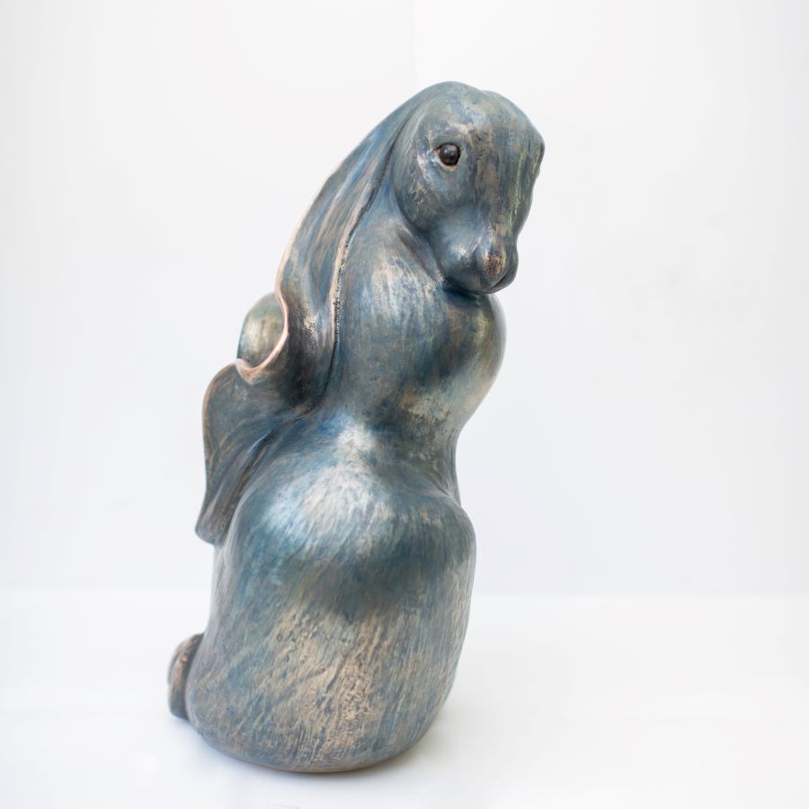 Large Bronze Hare Sculpture - Cast to order - sarahbrabbin