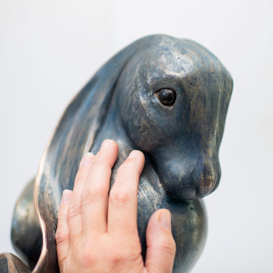 Large Bronze Hare Sculpture - Cast to order - sarahbrabbin
