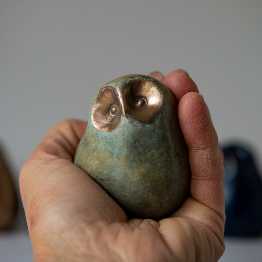 Foundry cast bronze little owl - sarahbrabbin