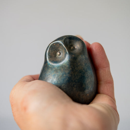Foundry cast bronze little owl sculpture - sarahbrabbin