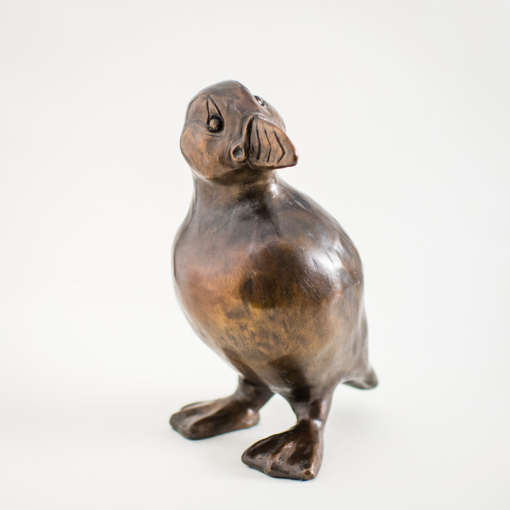 Large Bronze Puffin Sculpture - Puffin Billy