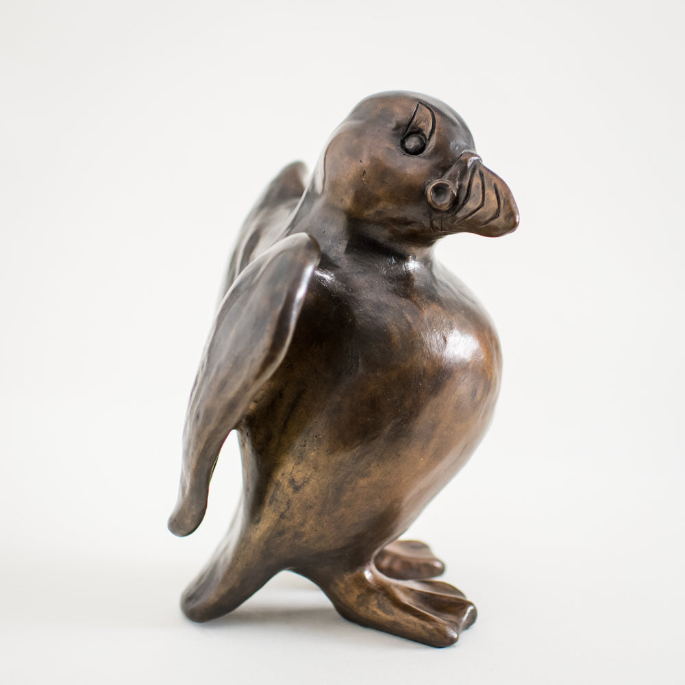 Large Bronze Puffin Sculpture - Arthur Flap - sarahbrabbin