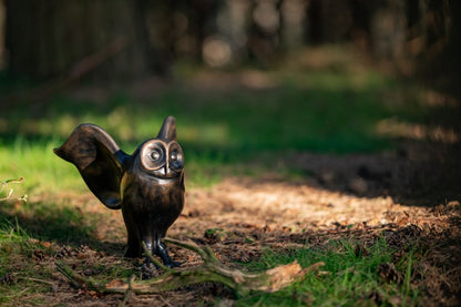 Large Bronze Black Owl Sculpture - sarahbrabbin