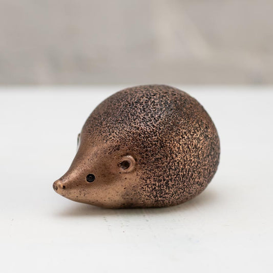 Small Foundry Cast Bronze Hedgehog Sculpture