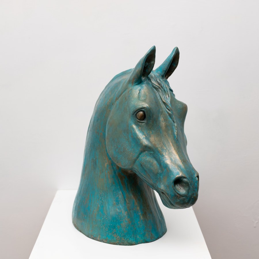 Large Bronze Horse Head Sculpture - Foundry Art Bronze