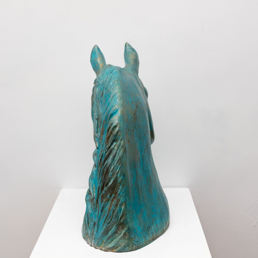 Large Bronze Horse Head Sculpture - Foundry Art Bronze