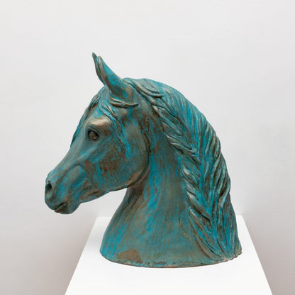 Large Bronze Horse Head Sculpture - Foundry Art Bronze
