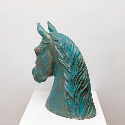 Large Bronze Horse Head Sculpture - Foundry Art Bronze