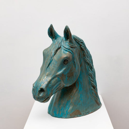Large Bronze Horse Head Sculpture - Foundry Art Bronze