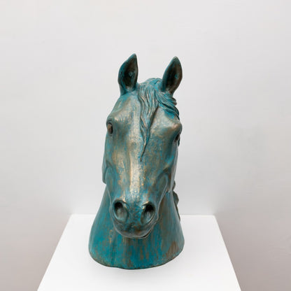 Large Bronze Horse Head Sculpture - Foundry Art Bronze