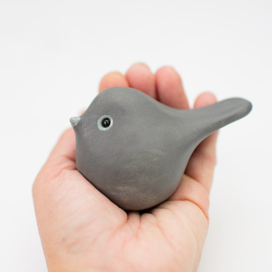 Small Ceramic Bird - Smart Grey - sarahbrabbin
