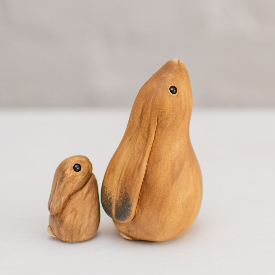 Small Ceramic Hare and Leveret Sculpture - sarahbrabbin
