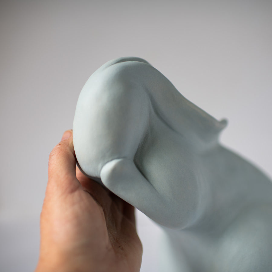 Washing my hare - ceramic sculpture - sarahbrabbin