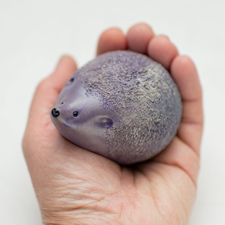 Small Ceramic Hedgehog - Plum - sarahbrabbin