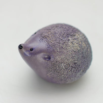 Small purple ceramic hedgehog