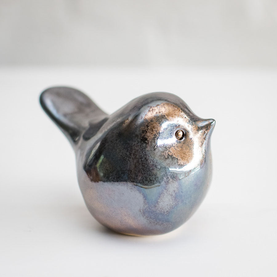 Small Ceramic Bird - Metallic - sarahbrabbin