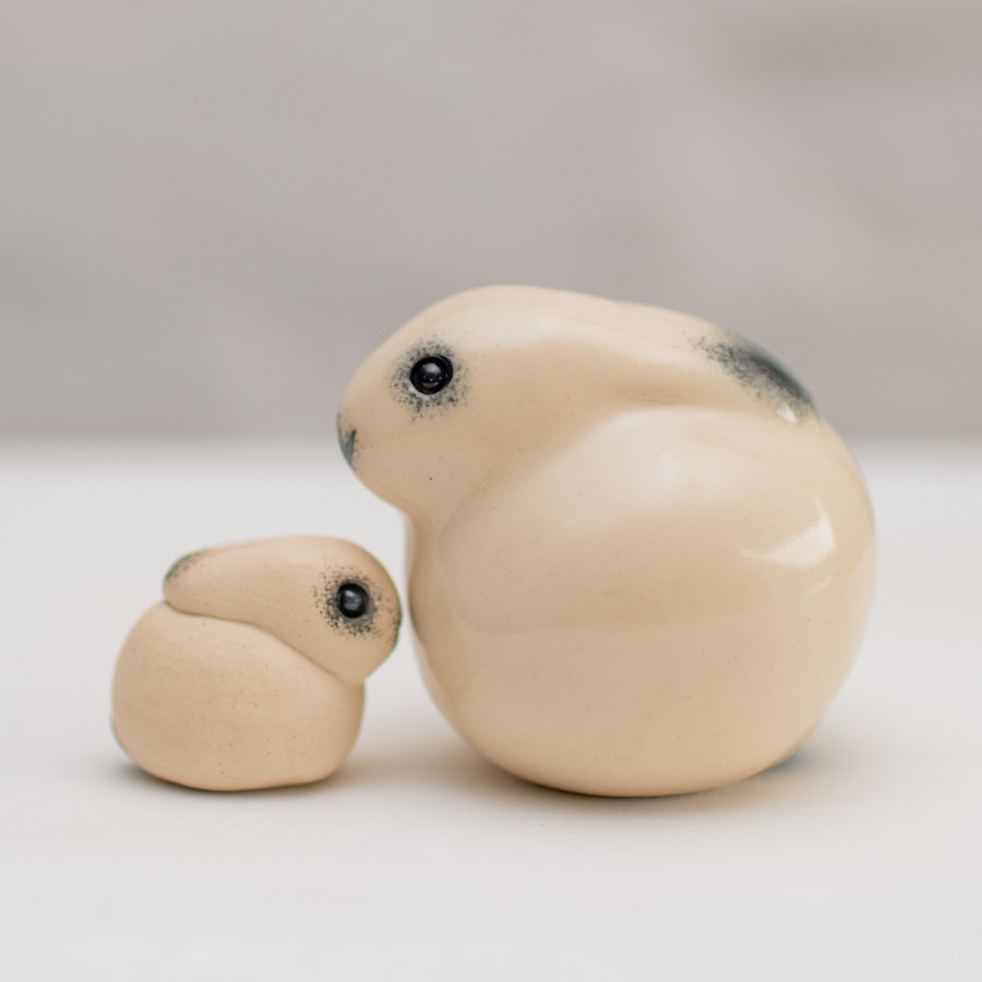 Small Ceramic Hare and Leveret Sculpture - sarahbrabbin