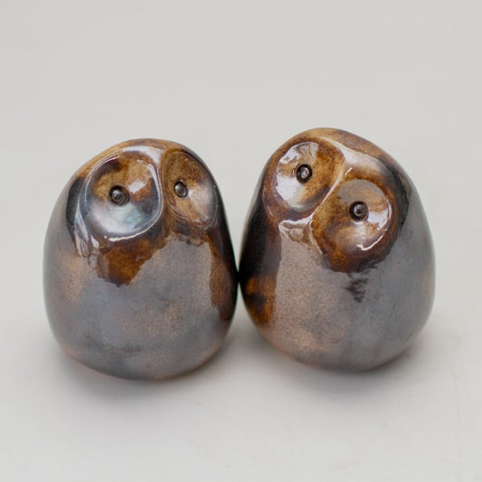 Ceramic Happy Owls Gift Set - Metallic - sarahbrabbin