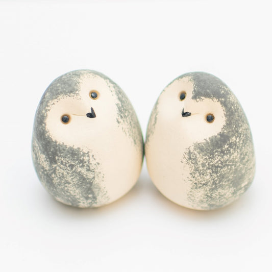 Ceramic Happy Owls Gift Set - Grey - sarahbrabbin