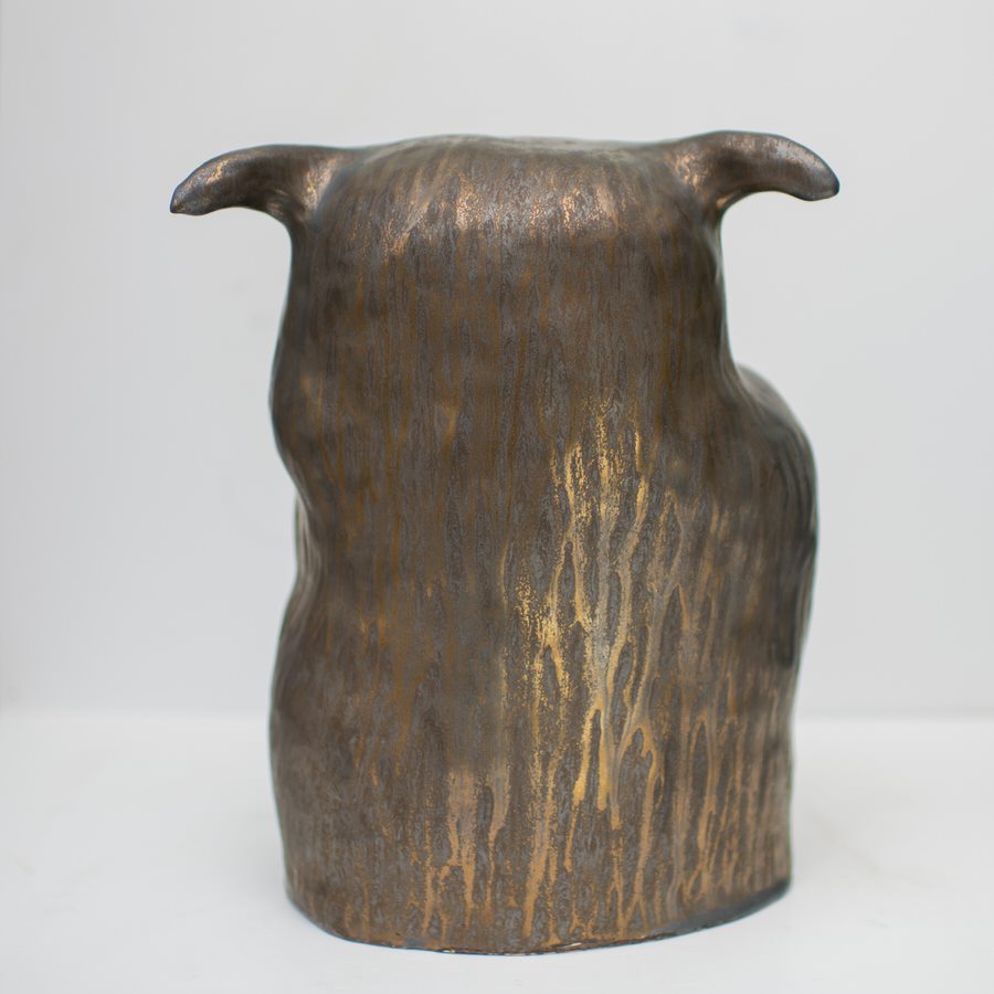 Large Clay Eagle Owl Sculpture - sarahbrabbin