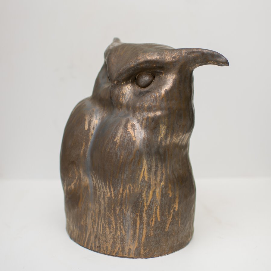 Large Clay Eagle Owl Sculpture - sarahbrabbin