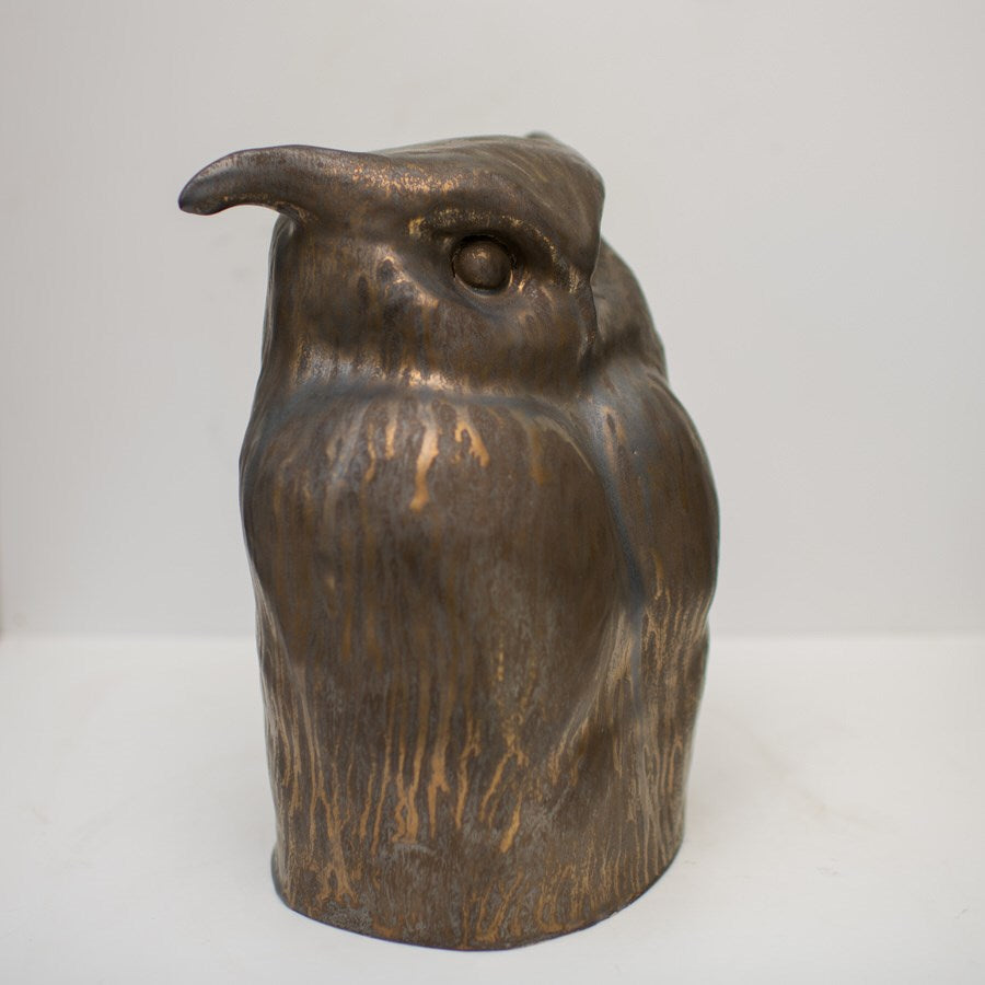 Large Clay Eagle Owl Sculpture - sarahbrabbin