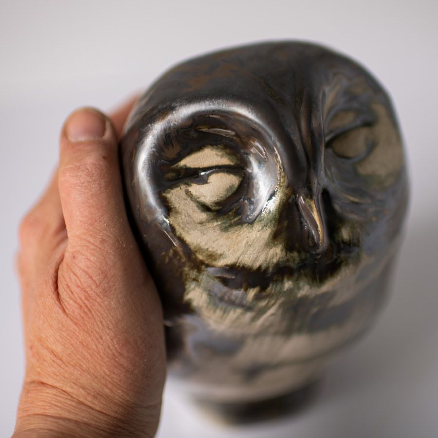 Happy ceramic Tawny owl sculpture - sarahbrabbin