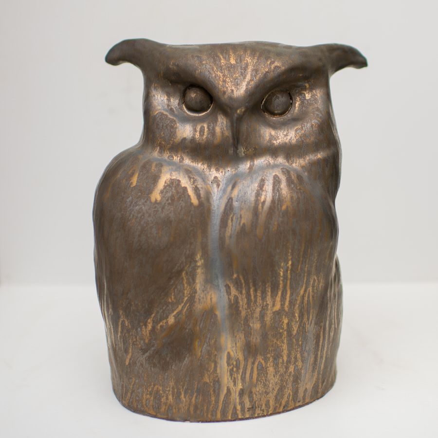 Large Clay Eagle Owl Sculpture - sarahbrabbin