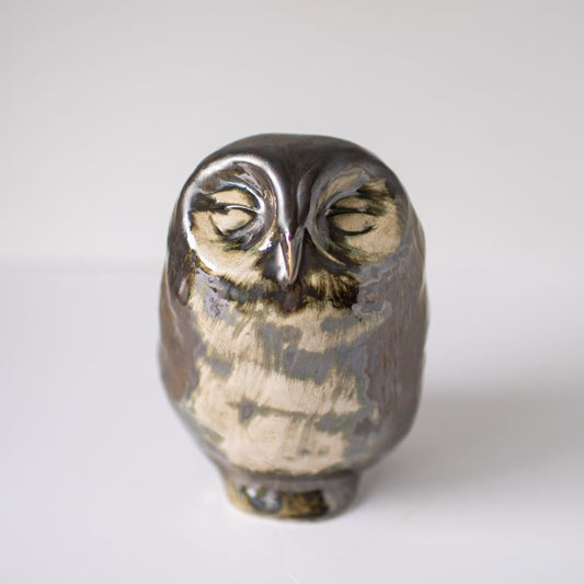 Happy ceramic Tawny owl sculpture - sarahbrabbin