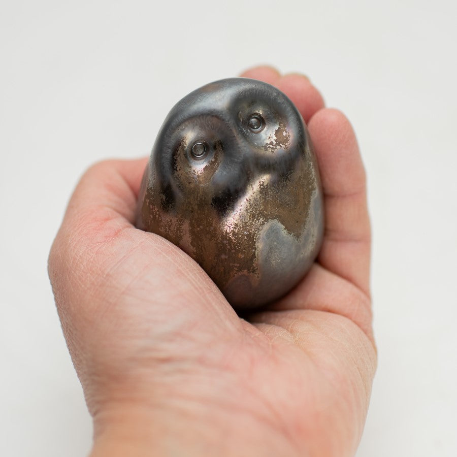 Small Ceramic Owl - Metallic - sarahbrabbin