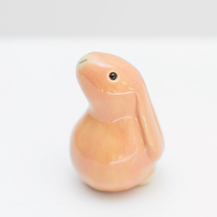 Ceramic Pink Bunny Sculpture - Hand Sculpted Ceramic, Wildlife Gift, UK ...