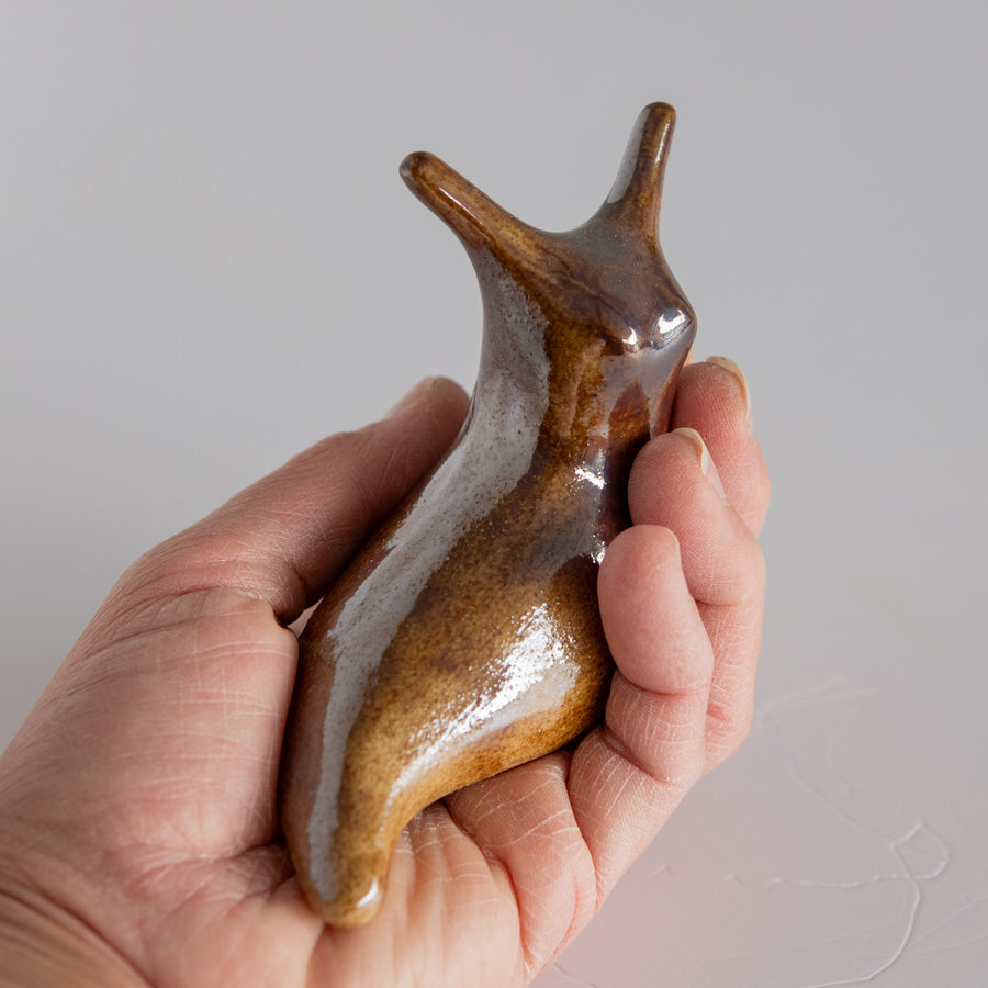 Metallic Ceramic Slug Sculpture - Hand Sculpted Ceramic, Miniature ...