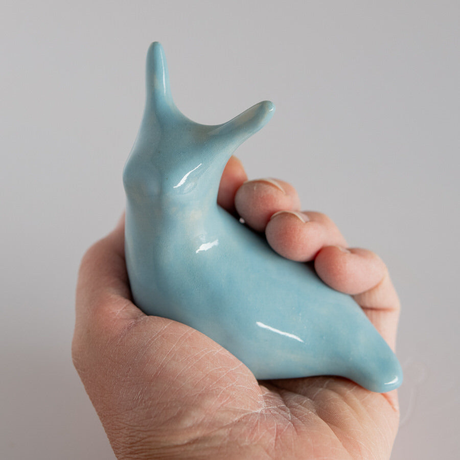Joyful Light Blue Ceramic Slug - sarahbrabbin