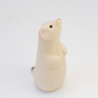 Ceramic winter stoat - sarahbrabbin