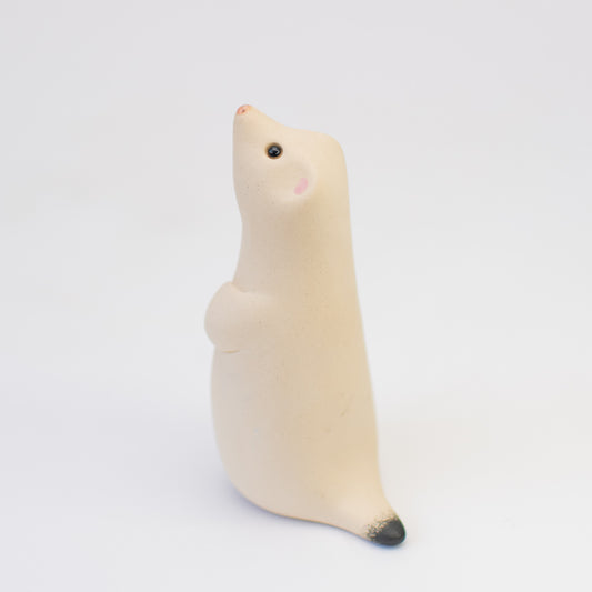 Ceramic winter stoat - sarahbrabbin