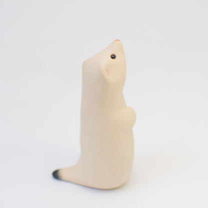 Ceramic winter stoat - sarahbrabbin