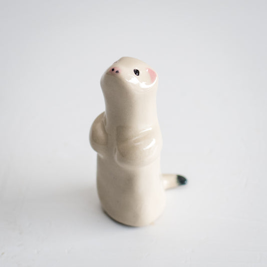 Ceramic Winter Stoat Sculpture - sarahbrabbin