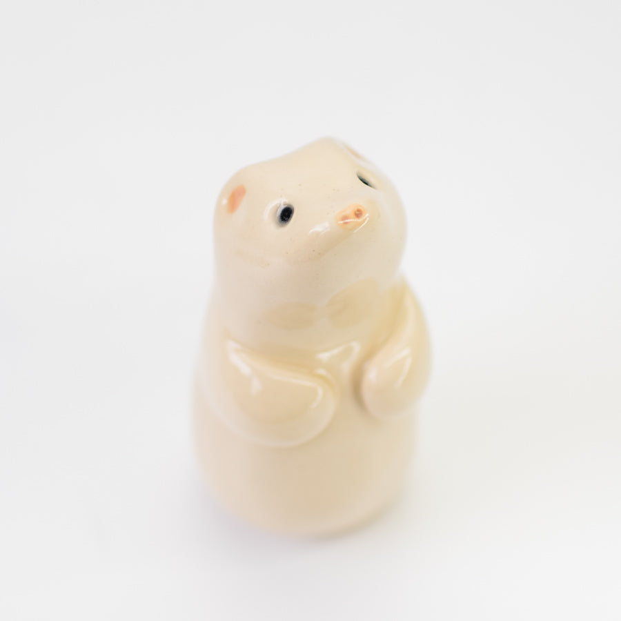 Ceramic winter stoat - sarahbrabbin