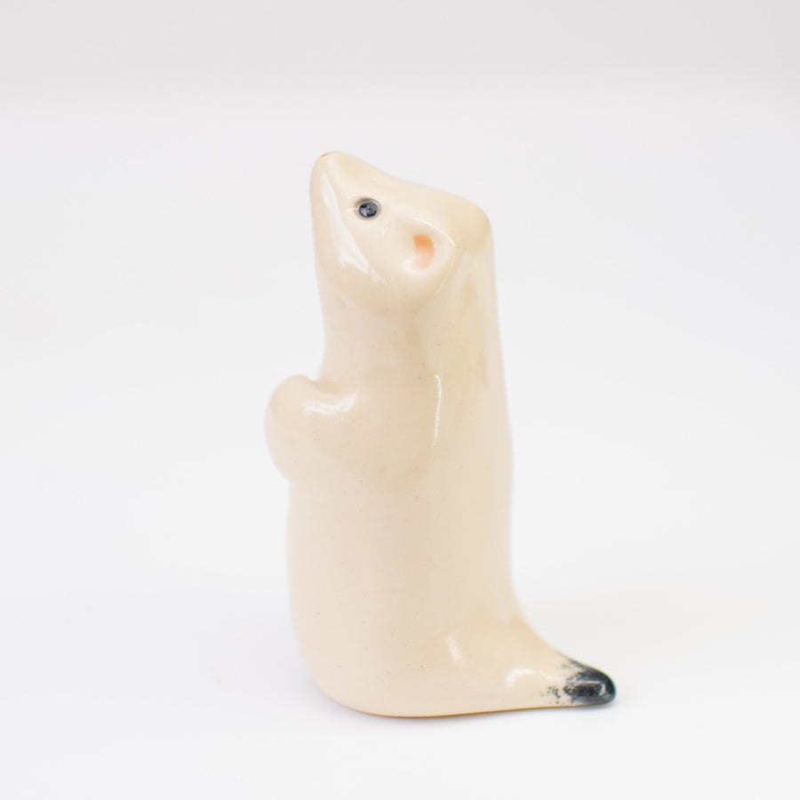 Ceramic winter stoat - sarahbrabbin