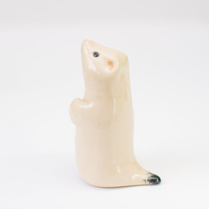 Ceramic winter stoat - sarahbrabbin