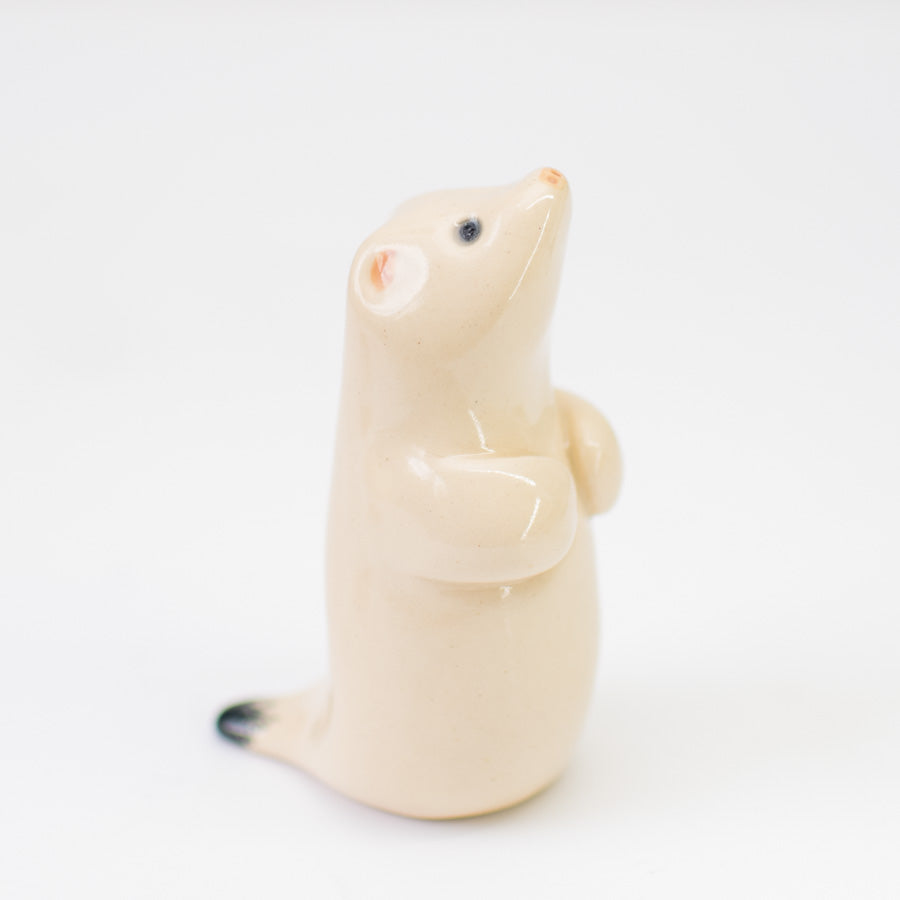Ceramic winter stoat - sarahbrabbin