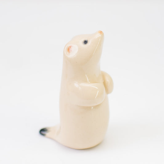 Ceramic winter stoat - sarahbrabbin