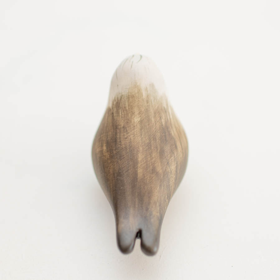 Ceramic Red Kite, top view, with a white head and brown body