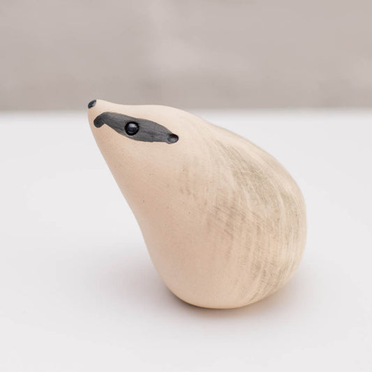 Curious Ceramic Badger Sculpture