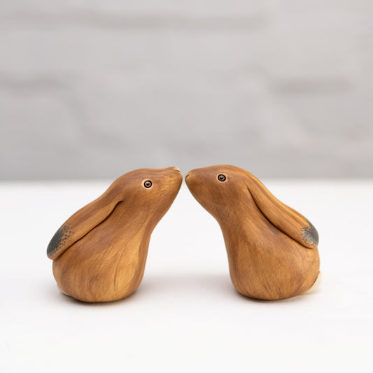 Kissing Ceramic Hares Gift Set